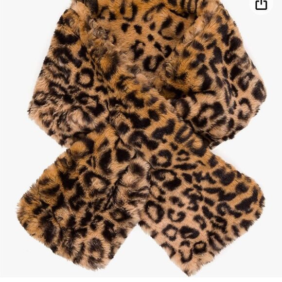 Lane Bryant adorable cheetah print faux fur scarf! New - Picture 3 of 10
